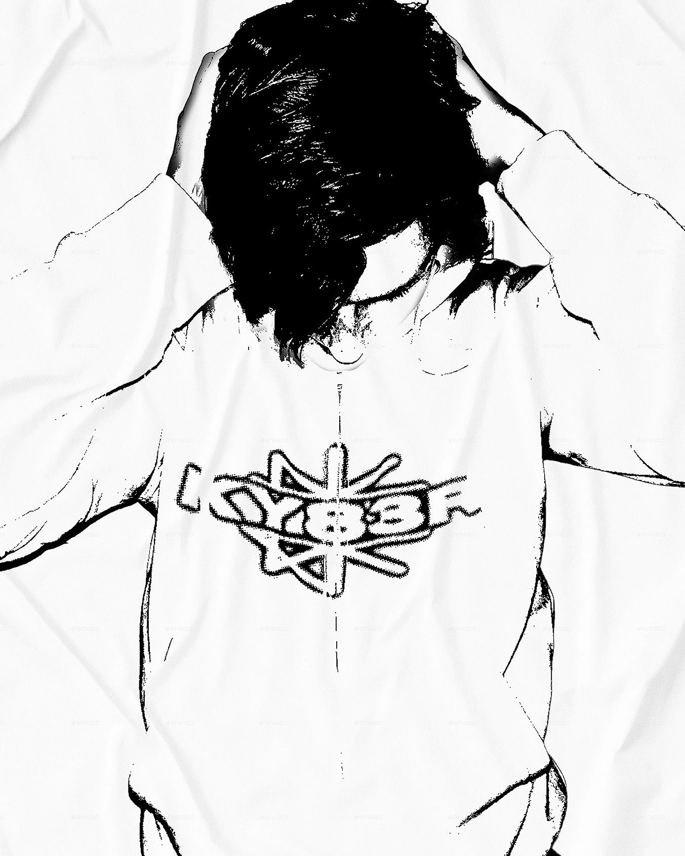 WHITE SPLIT STAR ZIP UP