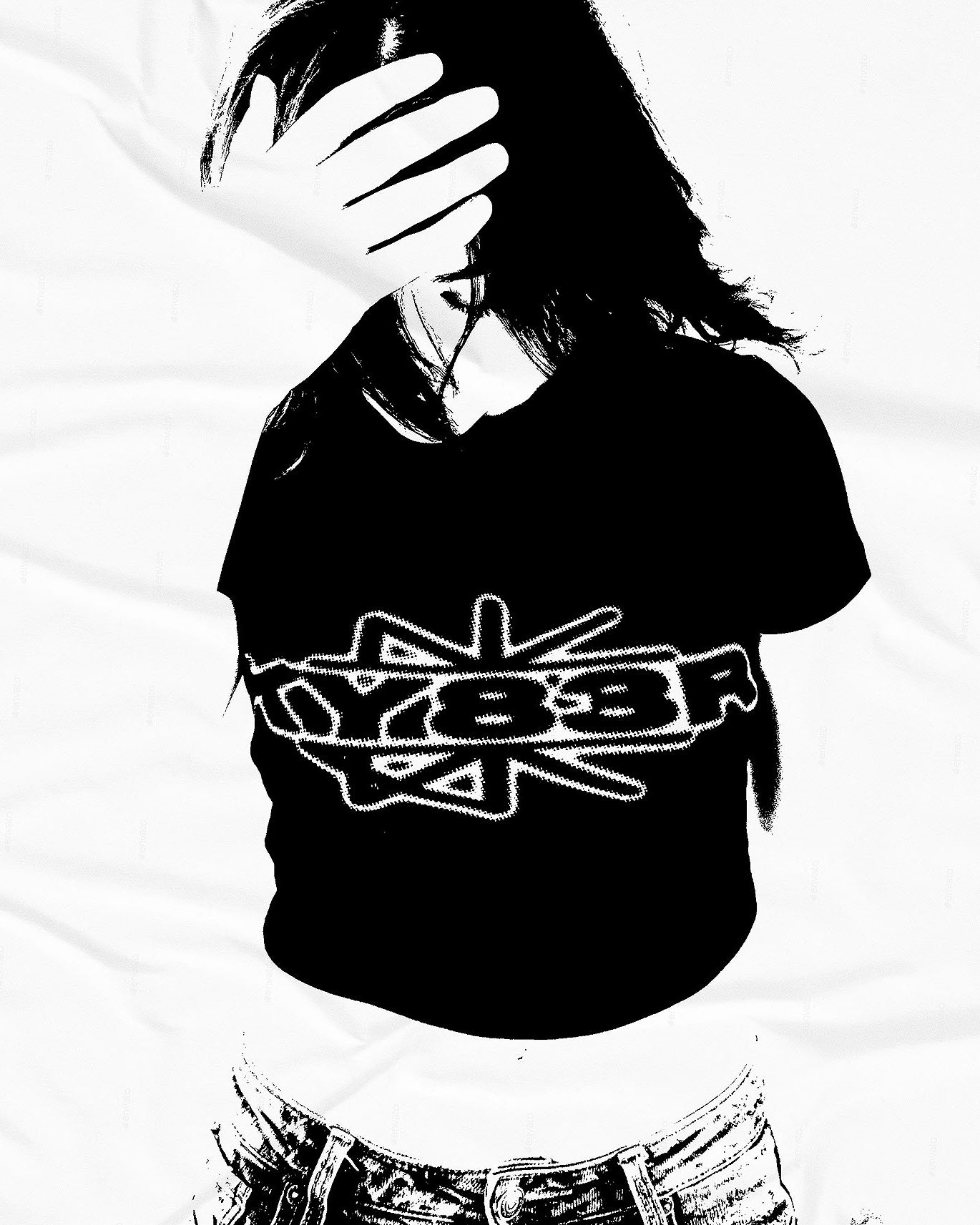 BLACK SPLIT STAR CROP TOP