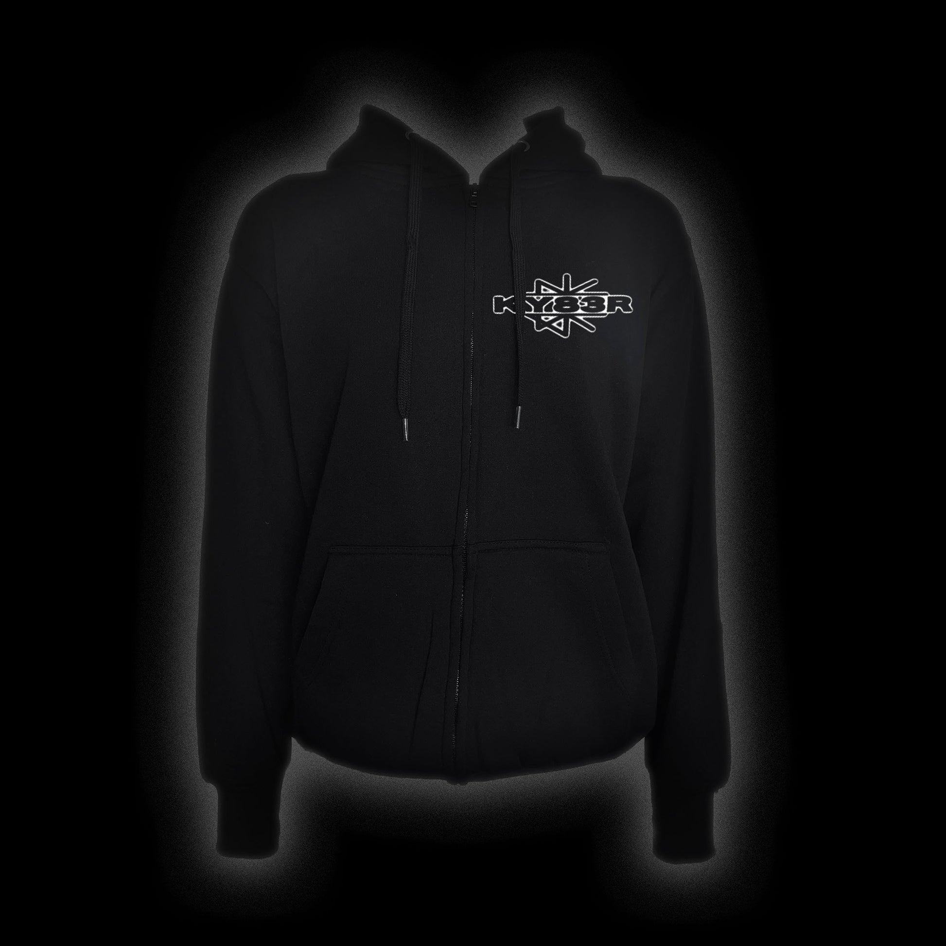 BLACK SPLIT STAR ZIP UP