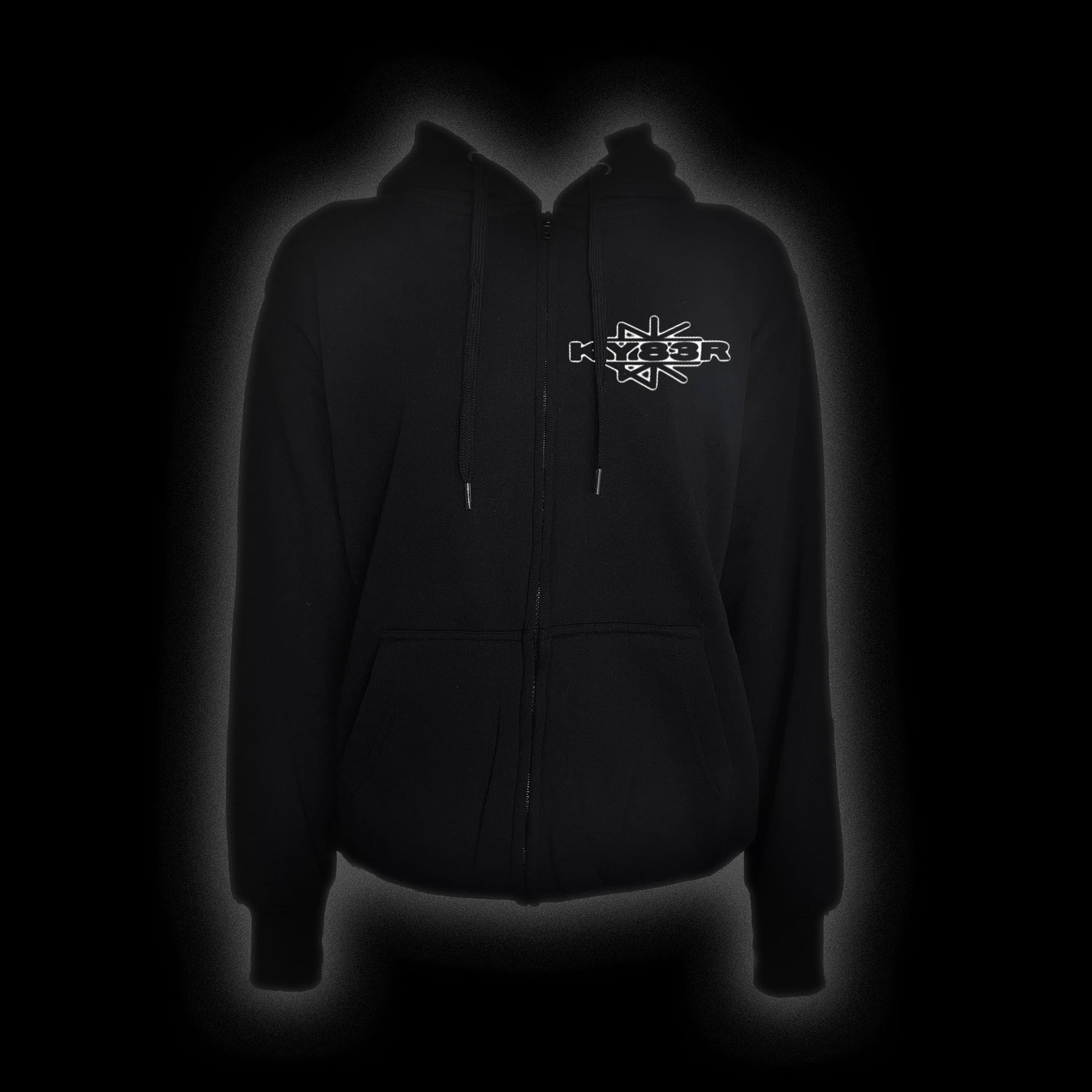 BLACK SPLIT STAR ZIP UP