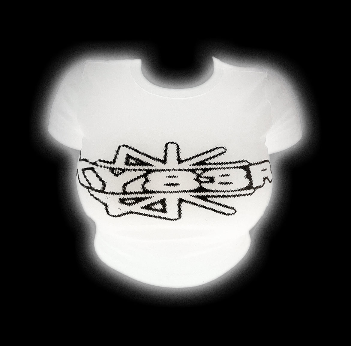 WHITE SPLIT STAR CROP TOP